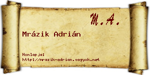 Mrázik Adrián névjegykártya